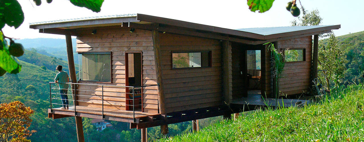 Casa em Guararema, Cabana Arquitetos Cabana Arquitetos Rustic style house Wood