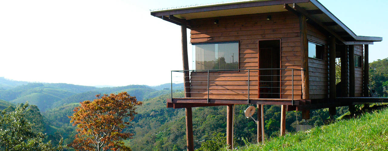 Casa em Guararema, Cabana Arquitetos Cabana Arquitetos Rustykalne domy Drewno O efekcie drewna