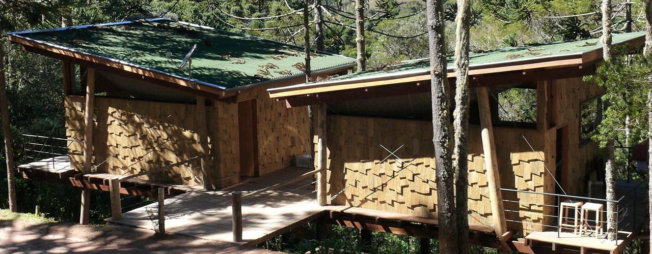 Casa Dois Casais, Cabana Arquitetos Cabana Arquitetos Casas de estilo rústico Madera Acabado en madera