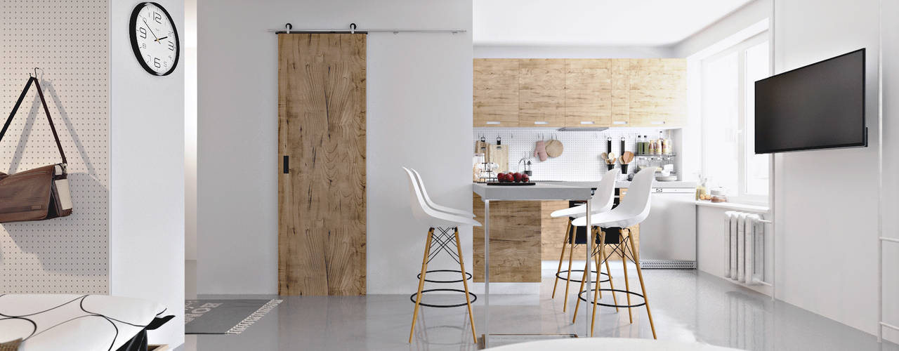 homify Soggiorno in stile scandinavo Legno Effetto legno