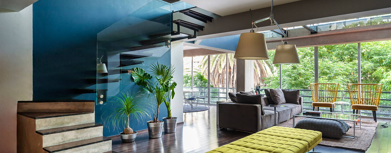 Departamento en La Condesa, MAAD arquitectura y diseño MAAD arquitectura y diseño Hành lang, sảnh & cầu thang phong cách chiết trung