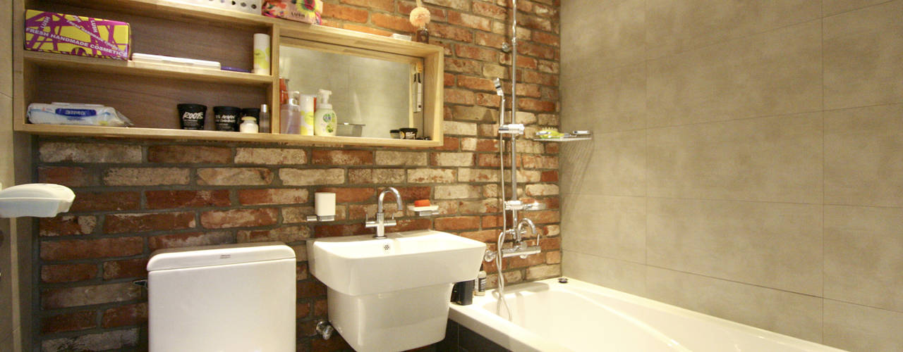 아기자기한 15평 싱글하우스 , 홍예디자인 홍예디자인 Modern style bathrooms