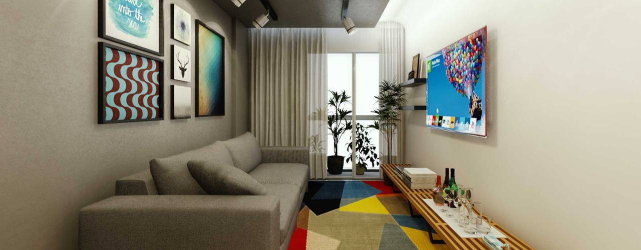 Apartamento Uruguai, fpr Studio fpr Studio Ruang Keluarga Gaya Industrial