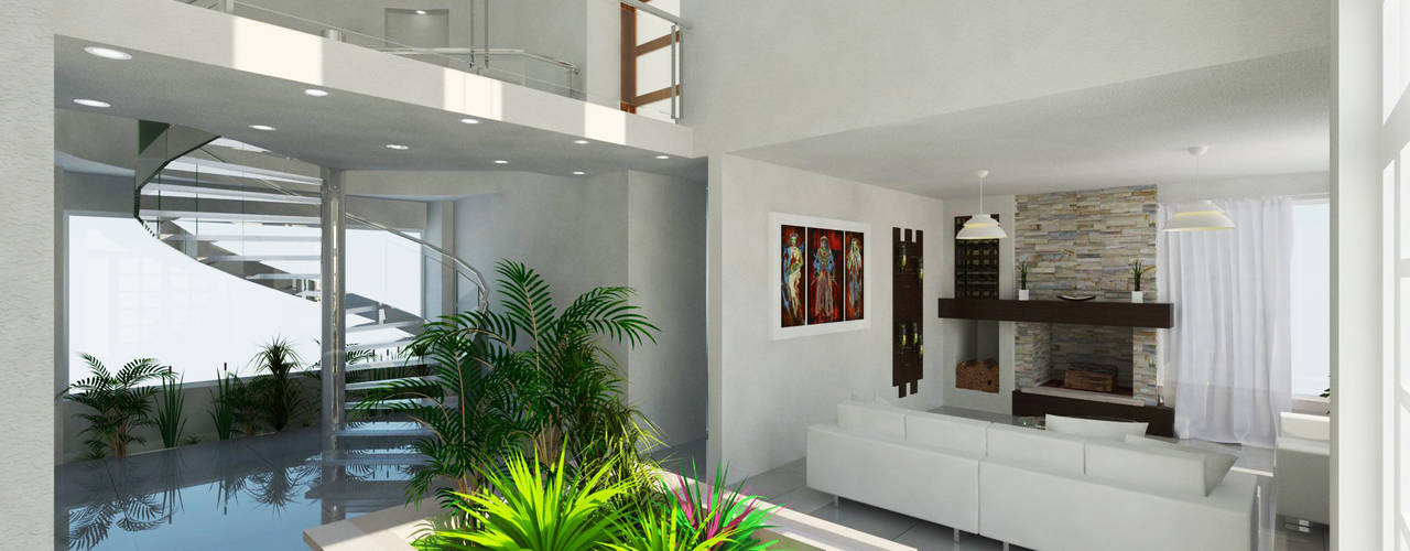 Casa Huiramba, Michoacán, IDEA Studio Arquitectura IDEA Studio Arquitectura Hành lang, sảnh & cầu thang phong cách hiện đại