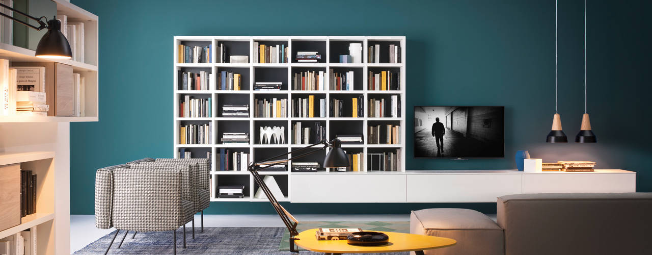 Wunderschöne Design Bücherregale, Livarea Livarea Modern Living Room