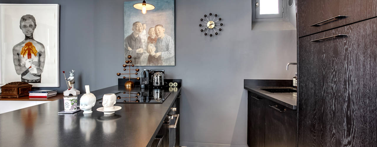 APPARTEMENT BOHEME CHIC AU MASCULIN, cristina velani cristina velani Cucina moderna