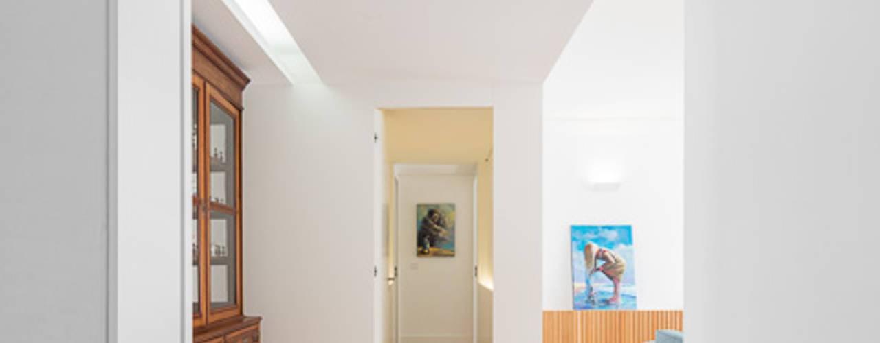 REMODELAÇÃO_APARTAMENTO RESTELO | Lisboa | PT, OW ARQUITECTOS lda | simplicity works OW ARQUITECTOS lda | simplicity works Modern Living Room Wood Wood effect