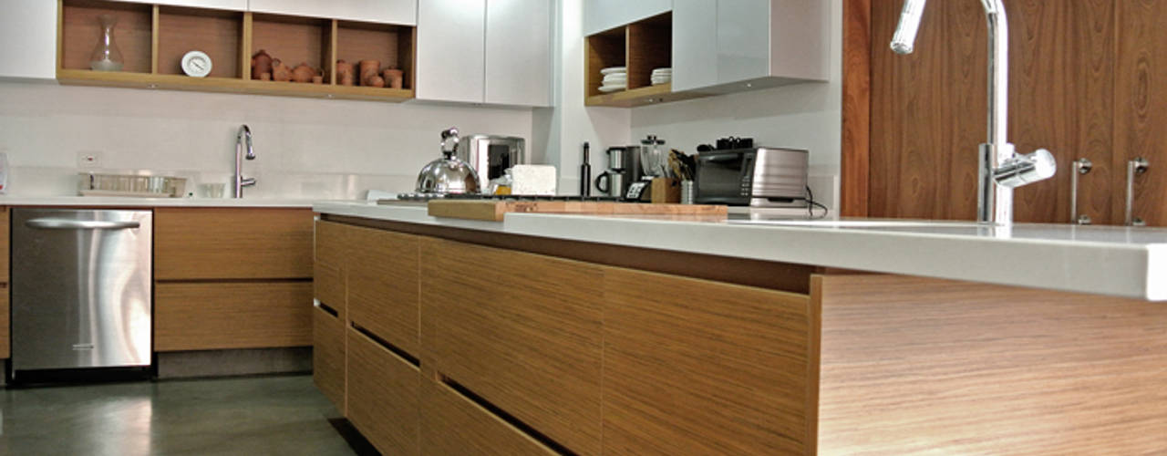 Apartamento Aposentos, KDF Arquitectura KDF Arquitectura Modern Kitchen Wood Wood effect