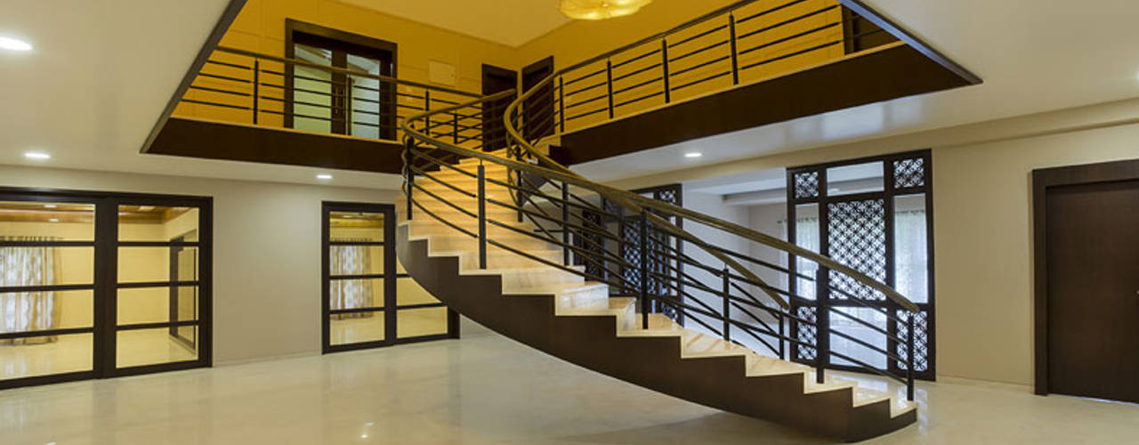 Bangalore Villas, Spaces and Design Spaces and Design Modern Corridor, Hallway and Staircase