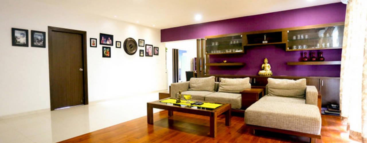 Banjara Hills Apartment, Saloni Narayankar Interiors Saloni Narayankar Interiors Modern living room