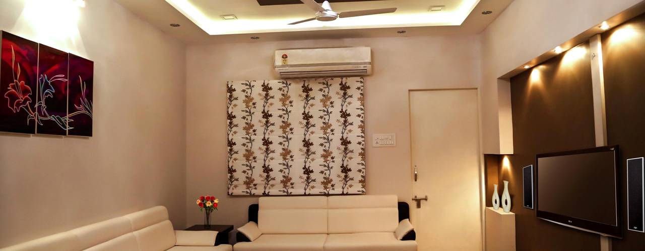 Dr. Mahesh Dama - 3 BHK Pent-house Interior, ZEAL Arch Designs ZEAL Arch Designs Modern living room