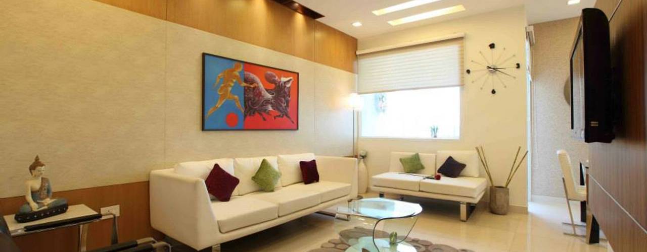 SAMPLE FLAT, Spaces Architects@ka Spaces Architects@ka Modern living room