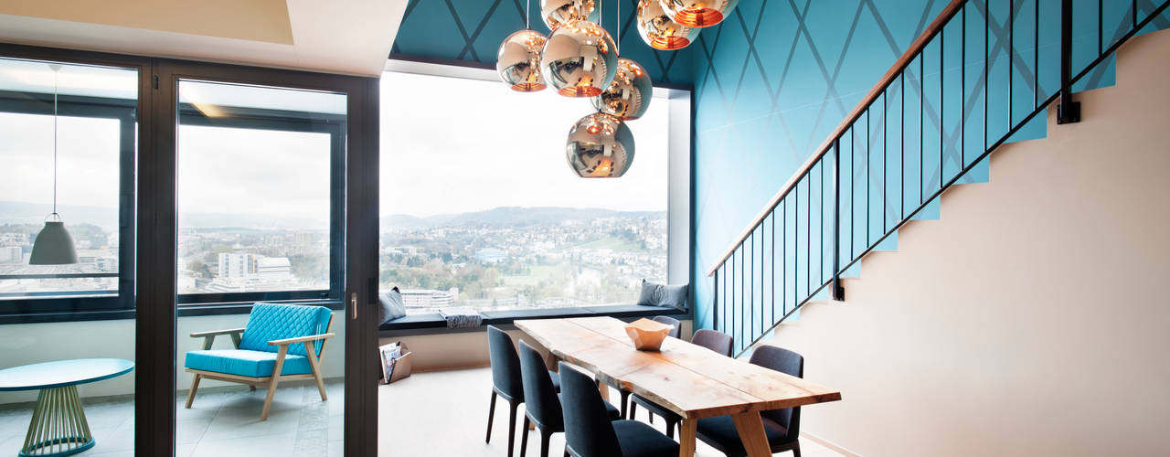 Penthouse, Zurich, Studio Frey Studio Frey Modern dining room