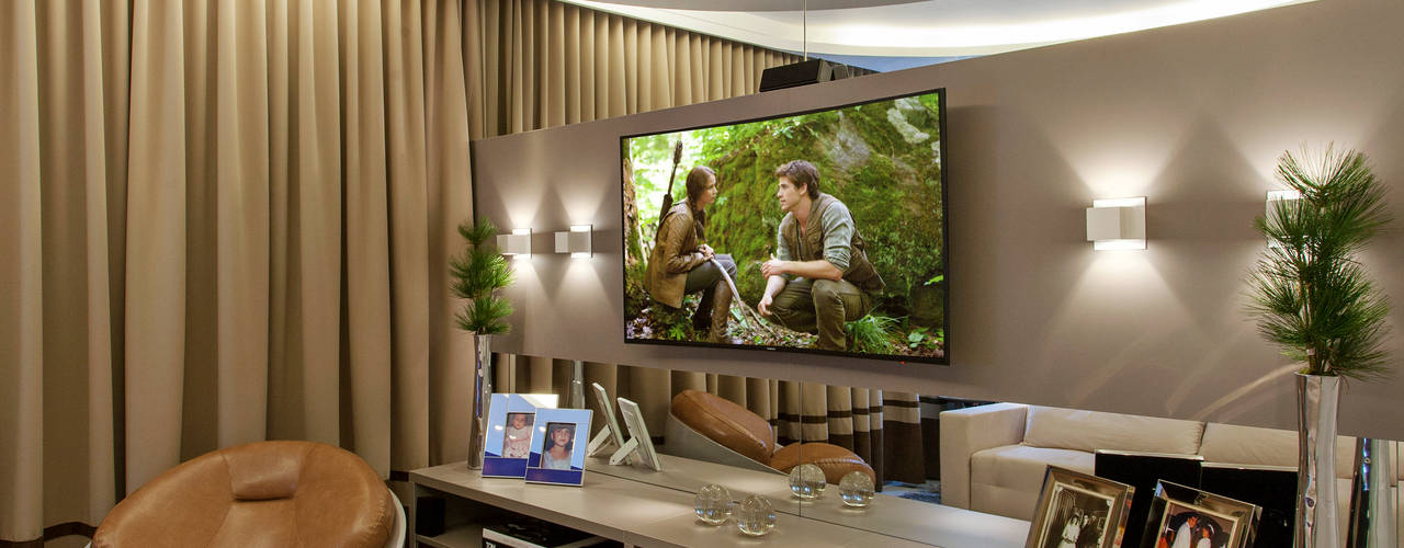 homify Modern media room MDF