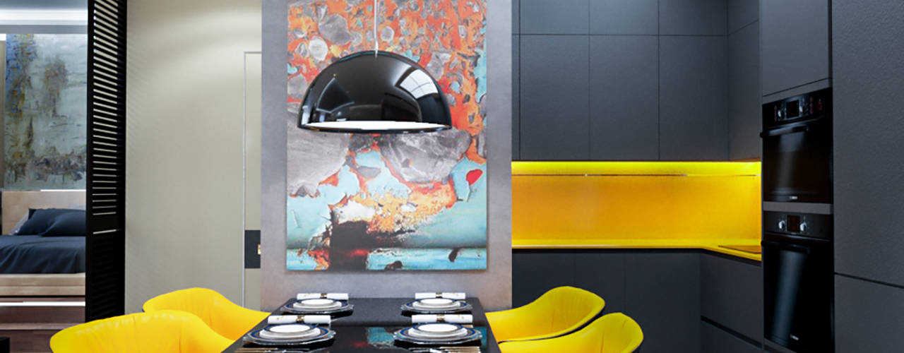 Дизайн интерьера квартиры однушки, INTERIERIUM INTERIERIUM Кухня в стиле минимализм