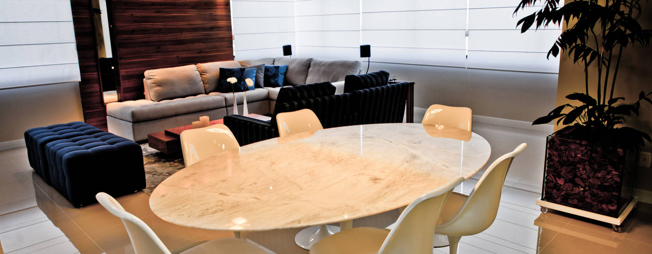 Estar e Jantar Contemporâneo, Studio Arquitetura Studio Arquitetura Salas de jantar modernas