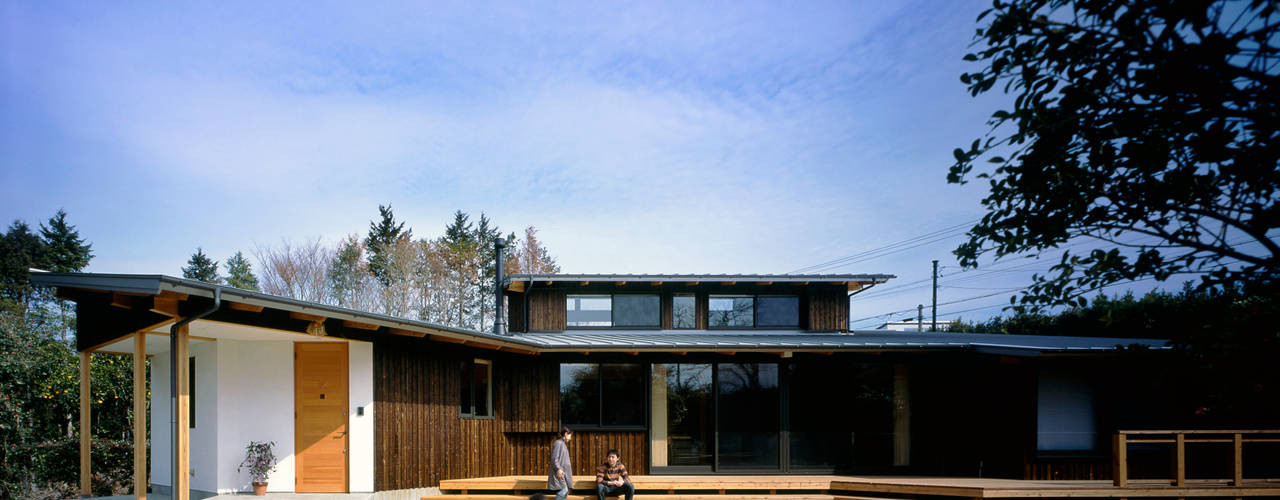 樹を繋ぐ家, 大森建築設計室 大森建築設計室 에클레틱 주택 우드 우드 그레인