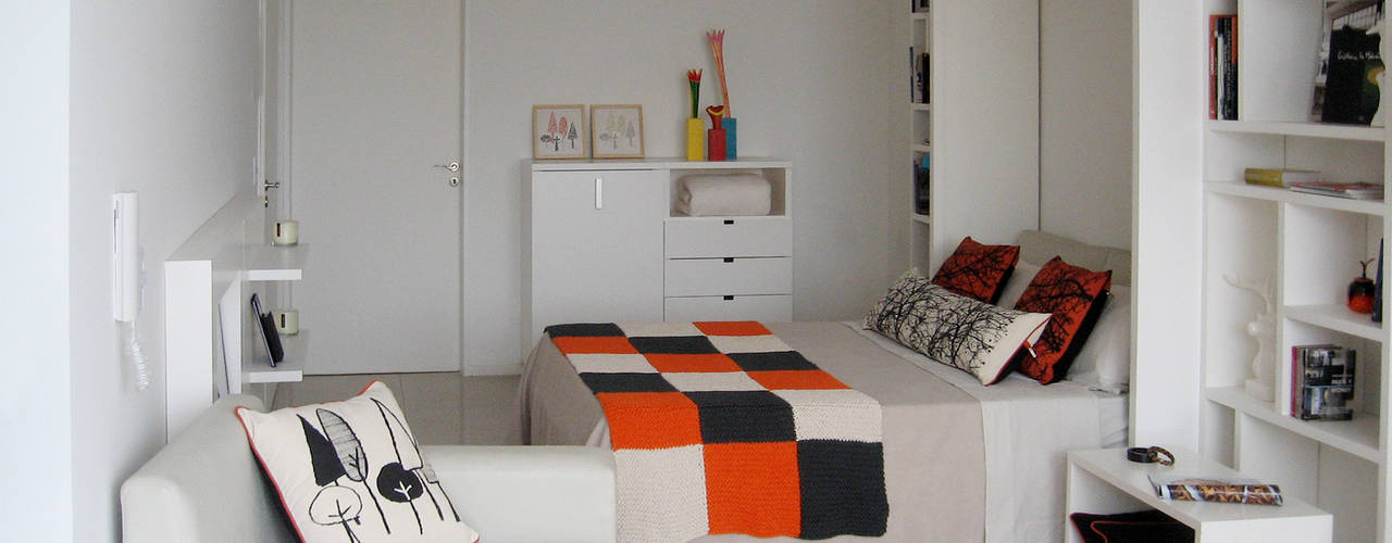 DTO 34 M2, BELGRANO, Buenos Aires, Arg., MinBai MinBai Dormitorios minimalistas Madera Blanco