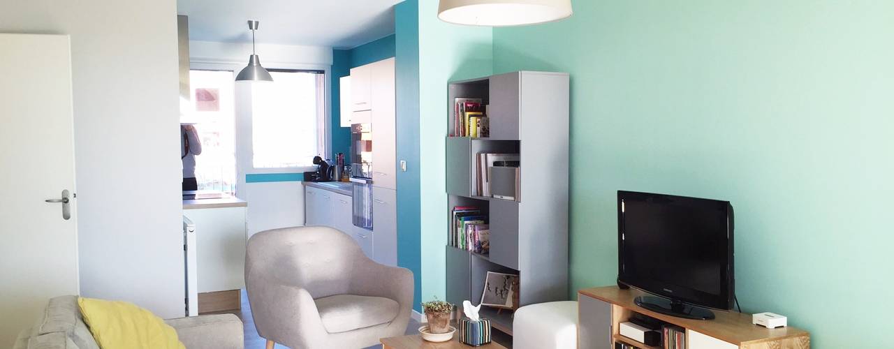 Agencement & Couleurs d'un appartement à Balma, Mint Design Mint Design Вітальня