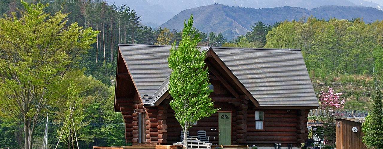 Log Cabin beside Japan Alps, Cottage Style / コテージスタイル Cottage Style / コテージスタイル 컨트리스타일 주택 우드 우드 그레인