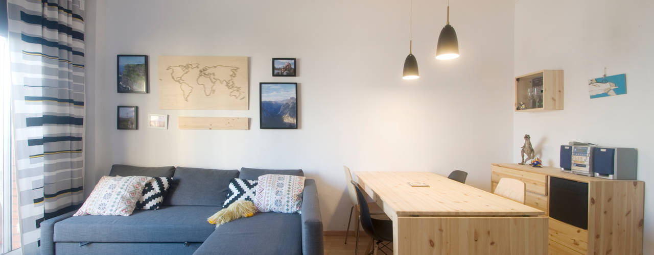 Piso en Barcelona, demarcasueca demarcasueca Modern Dining Room Wood Grey