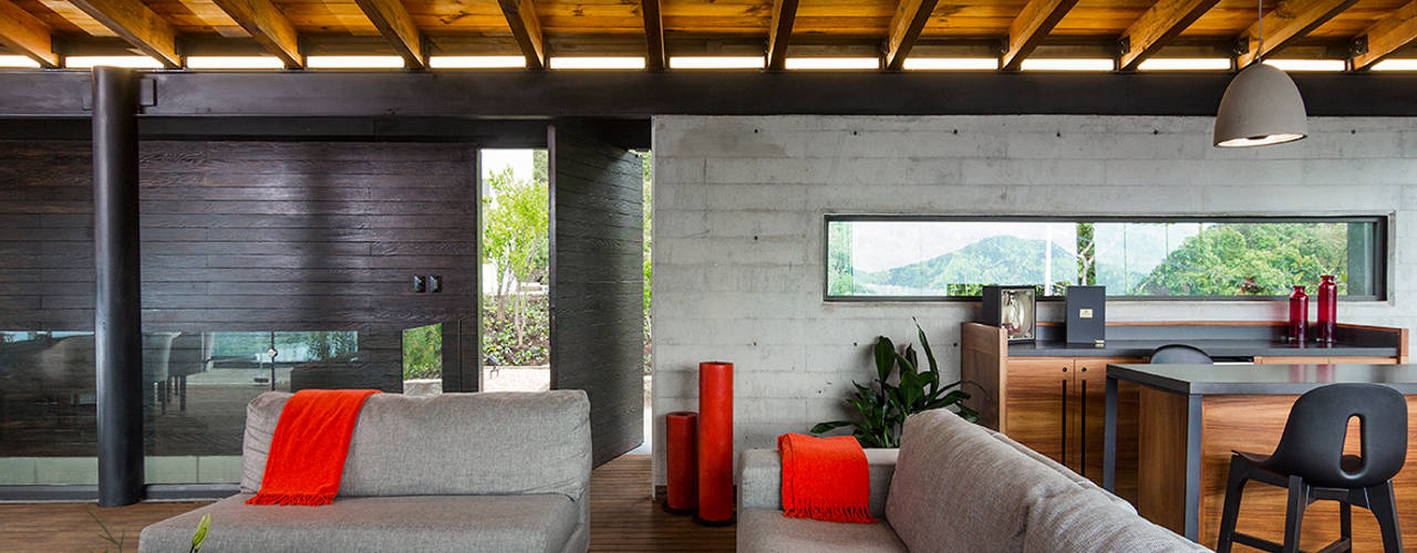 CASA RR, BURO ARQUITECTURA BURO ARQUITECTURA Living room Wood Wood effect