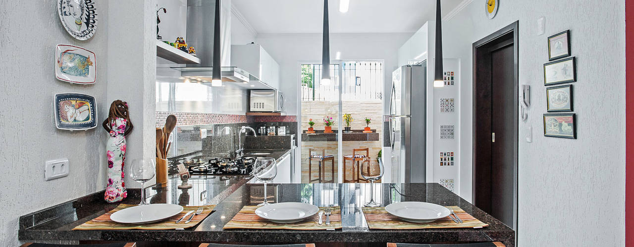 Apartamento 13, Patrícia Azoni Arquitetura + Arte & Design Patrícia Azoni Arquitetura + Arte & Design ห้องครัว