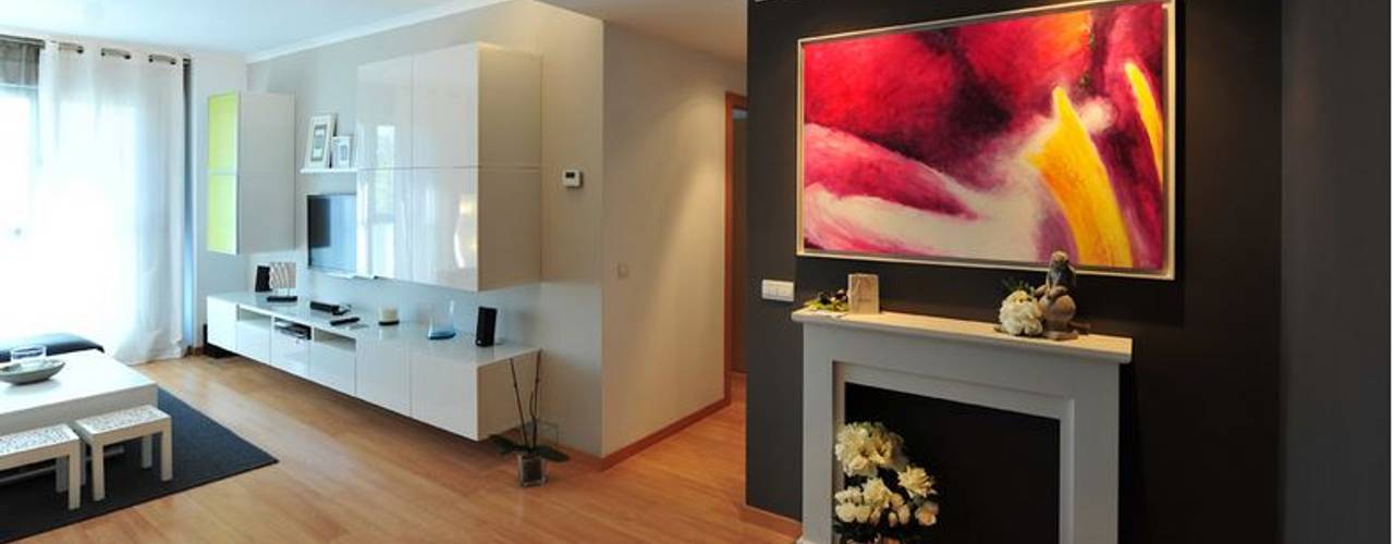 Vivienda para joven independiente, afg interiores afg interiores Modern living room