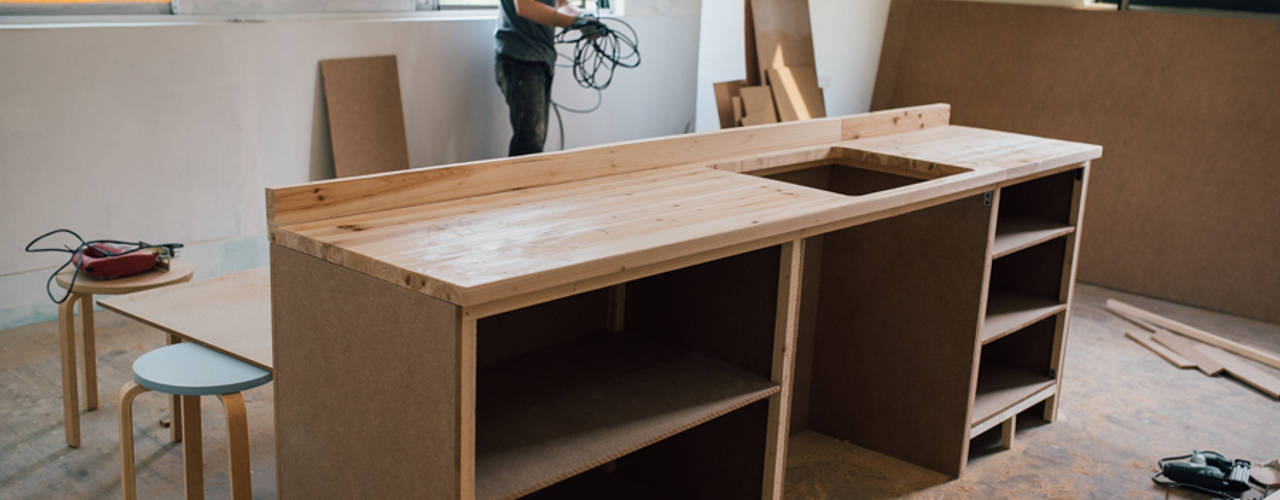 DIY 부엌 하부장 만들기 , 바라다봄 스튜디오: 바라다봄 스튜디오의 스칸디나비아 사람 ,북유럽