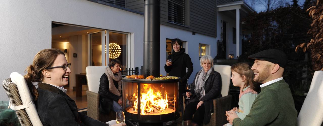 Outdoor-Feuerstelle Rüegg SURPRISE, Rüegg Cheminée Schweiz AG Rüegg Cheminée Schweiz AG Terrace آئرن / اسٹیل