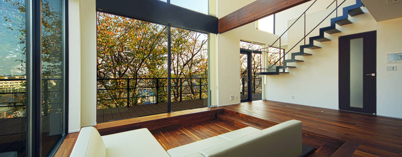 眺望の家, TERAJIMA ARCHITECTS／テラジマアーキテクツ TERAJIMA ARCHITECTS／テラジマアーキテクツ Living room