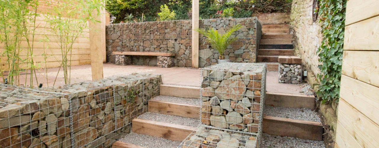 Small Garden with a Very Steep Slope, Yorkshire Gardens Yorkshire Gardens Jardines de estilo moderno