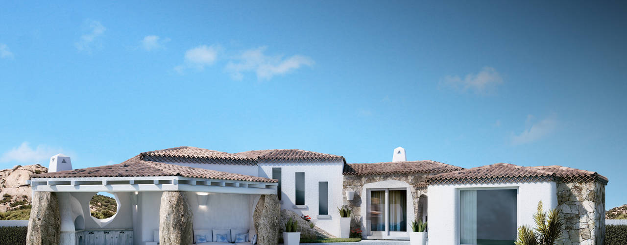 Rendering Villa Costa Smeralda Style - Sardegna, DMC Real Render DMC Real Render Mediterranean style houses