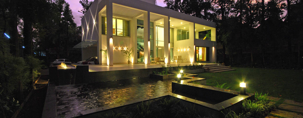 Private Residence at Sopan Baug, Pune, Chaney Architects Chaney Architects ミニマルな 家