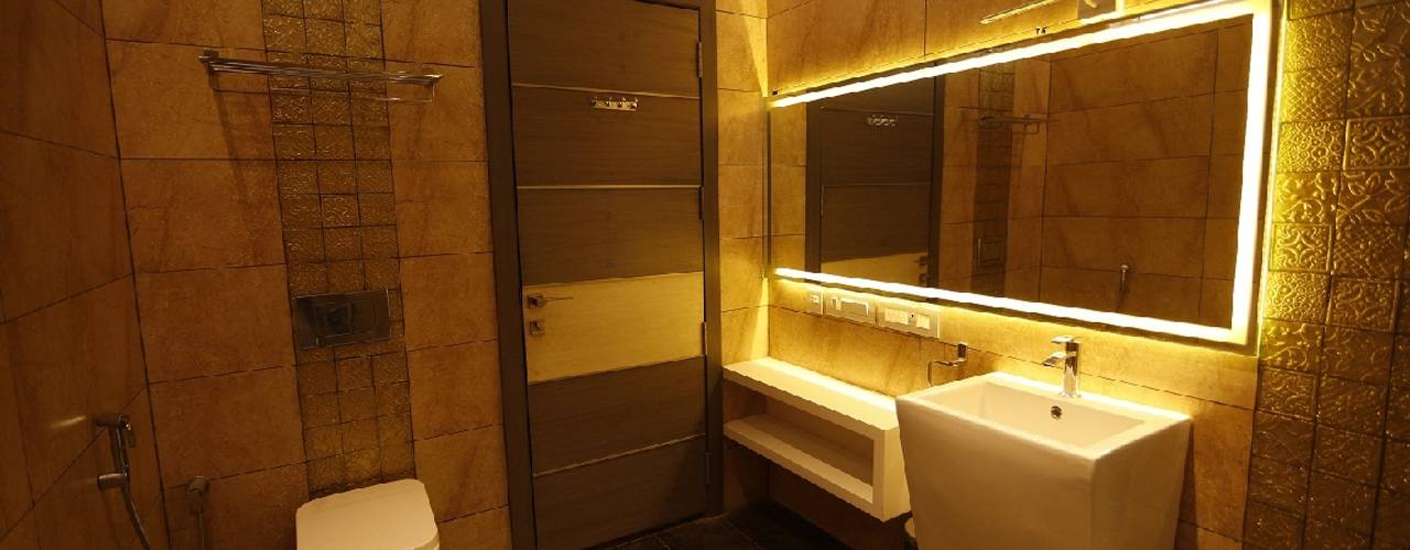 Residential interiors for Mr.Siraj at Chennai, Offcentered Architects Offcentered Architects Modern bathroom