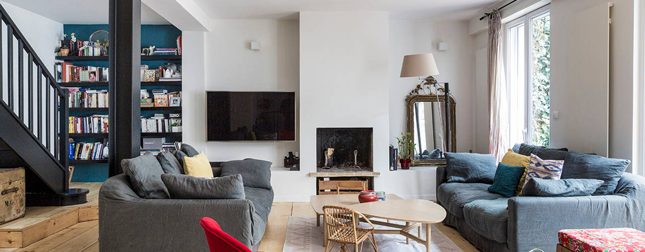 Rénovation d'une maison de ville à Boulogne Billancout, Olivier Stadler Architecte Olivier Stadler Architecte Living room