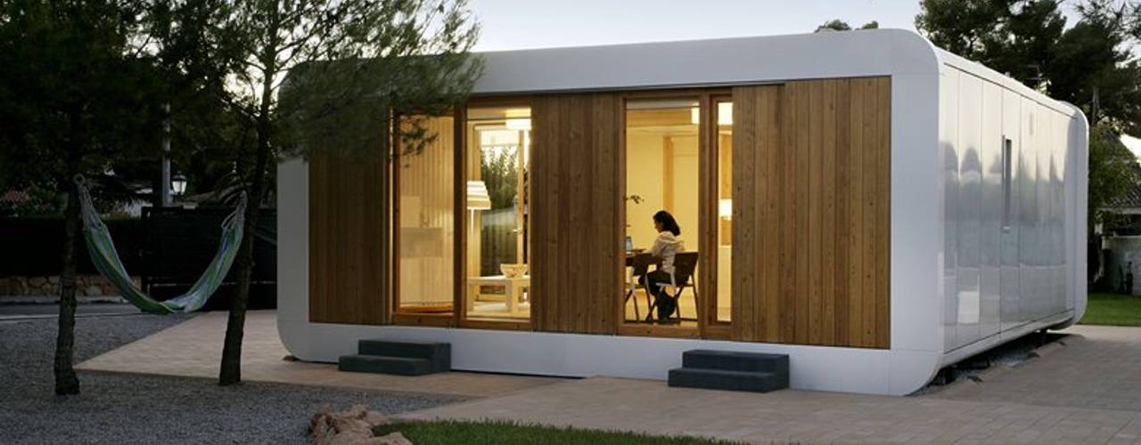 Una Casa de Madera Modular, Ecológica y Prefabricada para recibir a los nietos en verano, NOEM NOEM Casas modernas: Ideas, imágenes y decoración