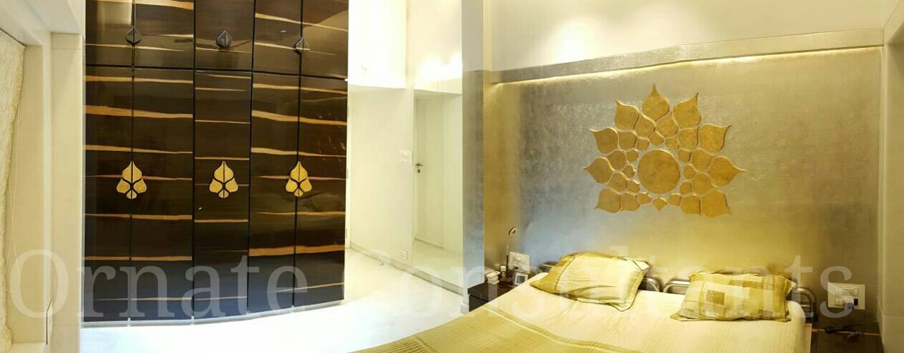 Luxurious Residence at Walkeshwar, Ornate Projects Ornate Projects Modern style bedroom Silver/Gold