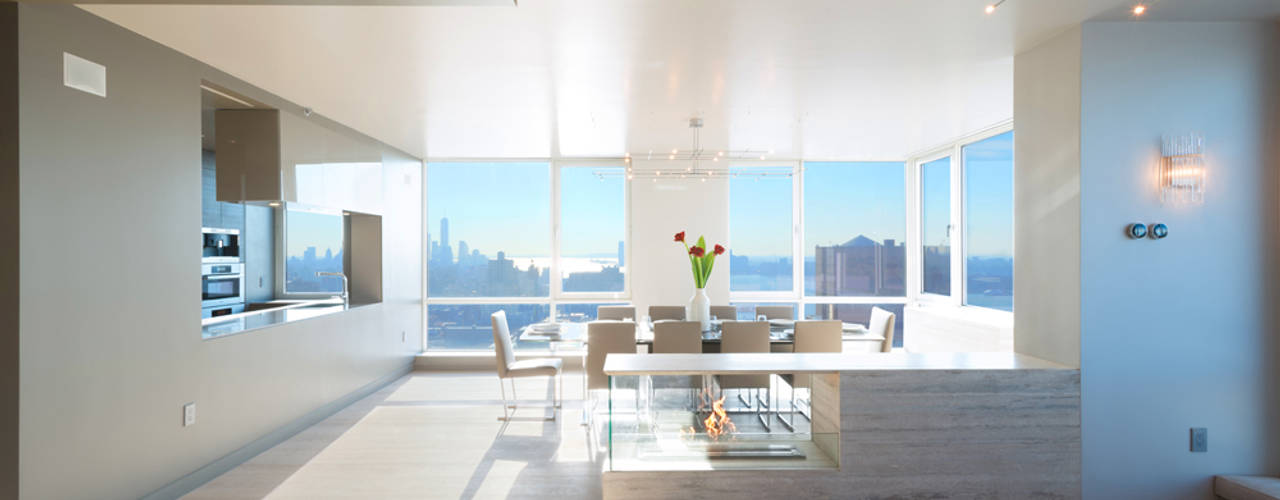 Luxury Apartment Combination, Andrew Mikhael Architect Andrew Mikhael Architect Comedores de estilo minimalista