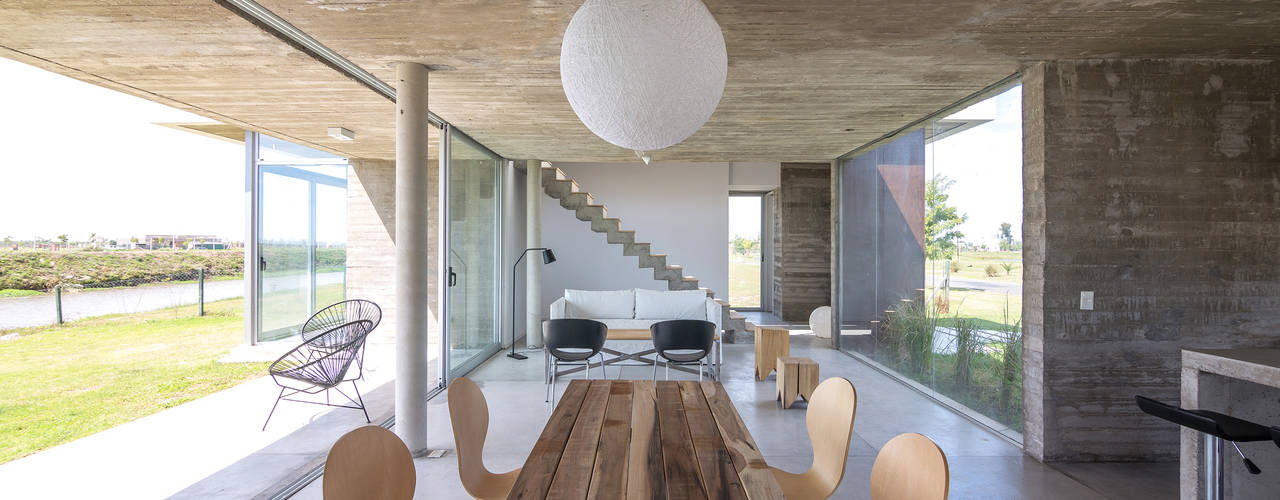 Casa CG342 - Casa sustentable, BAM! arquitectura BAM! arquitectura Modern living room Concrete