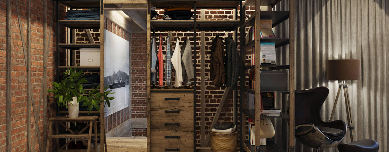 homify Industrial style dressing room