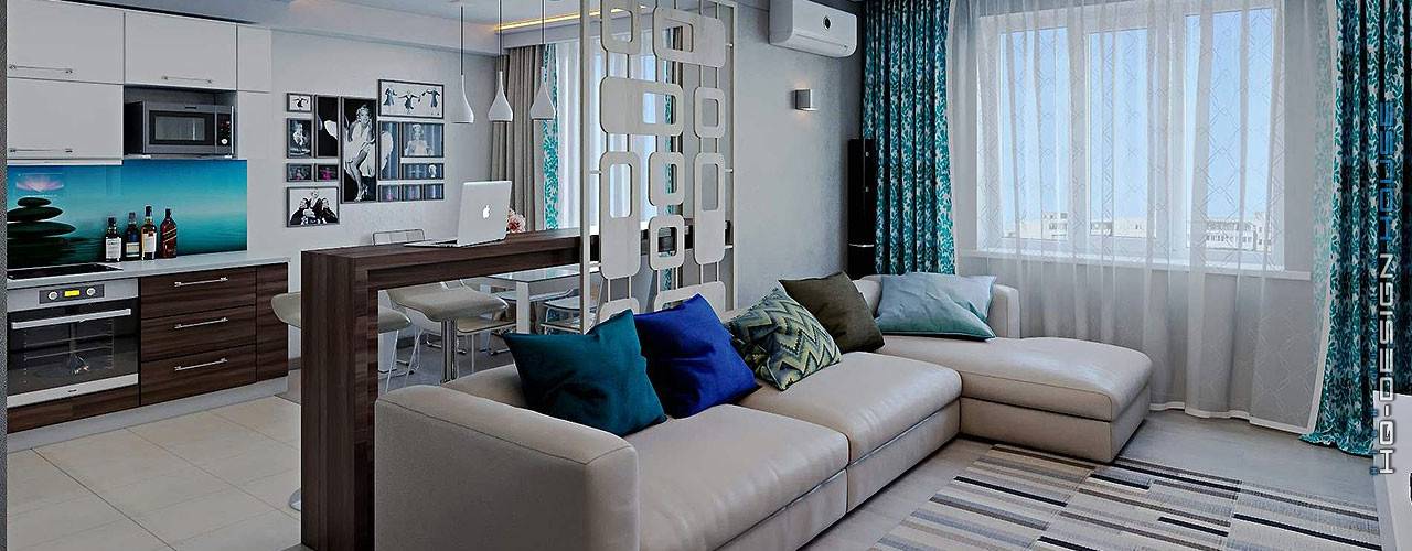 Дизайн интерьера квартиры, hq-design hq-design 现代客厅設計點子、靈感 & 圖片 Beige
