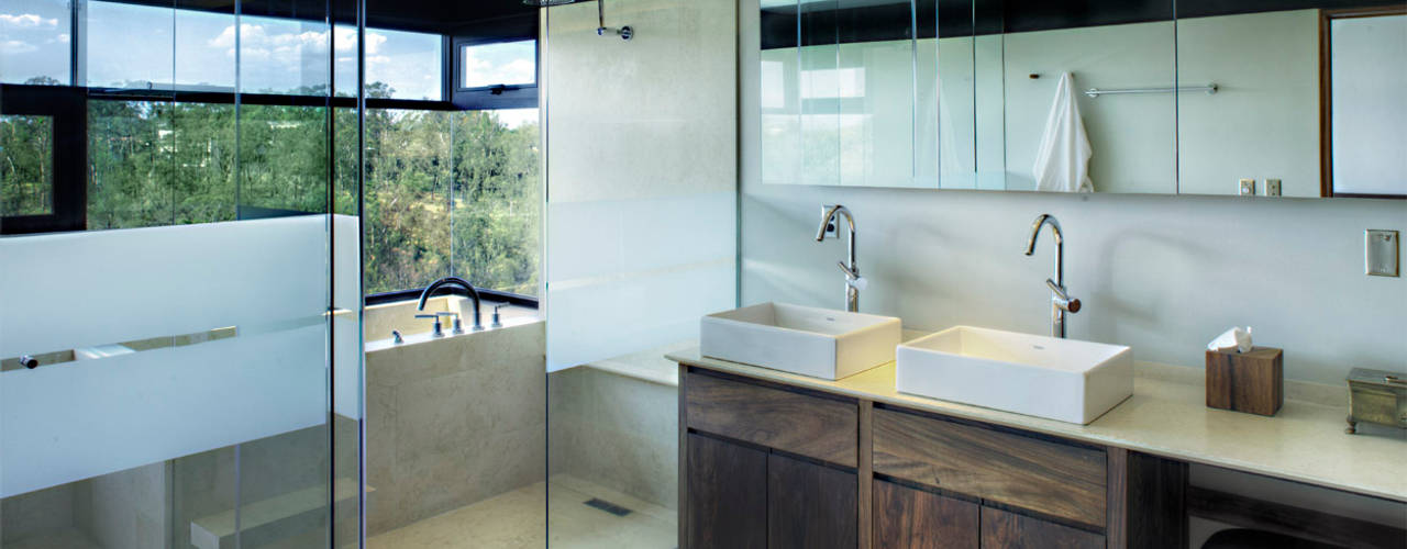 Casa LA 356, RIMA Arquitectura RIMA Arquitectura Modern bathroom Glass