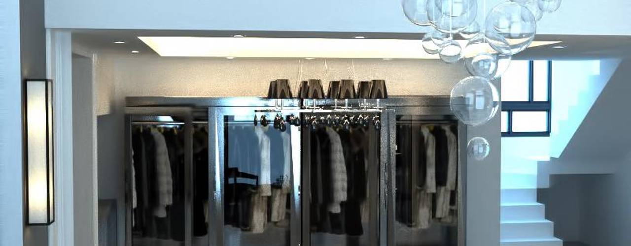 Меховой холодильник с стеклянными дверями, Beauty&Cold Beauty&Cold Minimalistischer Flur, Diele & Treppenhaus
