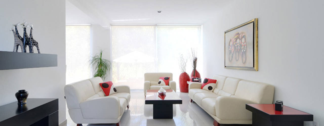 RESIDENCIA DIANA, Excelencia en Diseño Excelencia en Diseño Modern living room Engineered Wood Transparent
