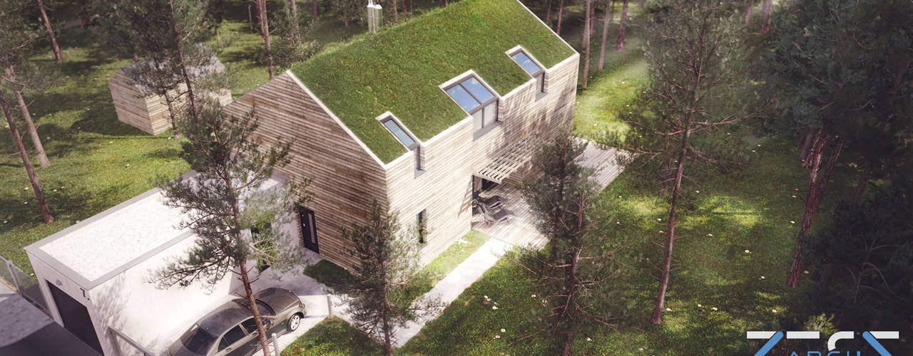 Indywidualny dom jednorodzinny w Lesie, RESE Architekci Biuro Projektowe RESE Architekci Biuro Projektowe Modern houses Wood Wood effect