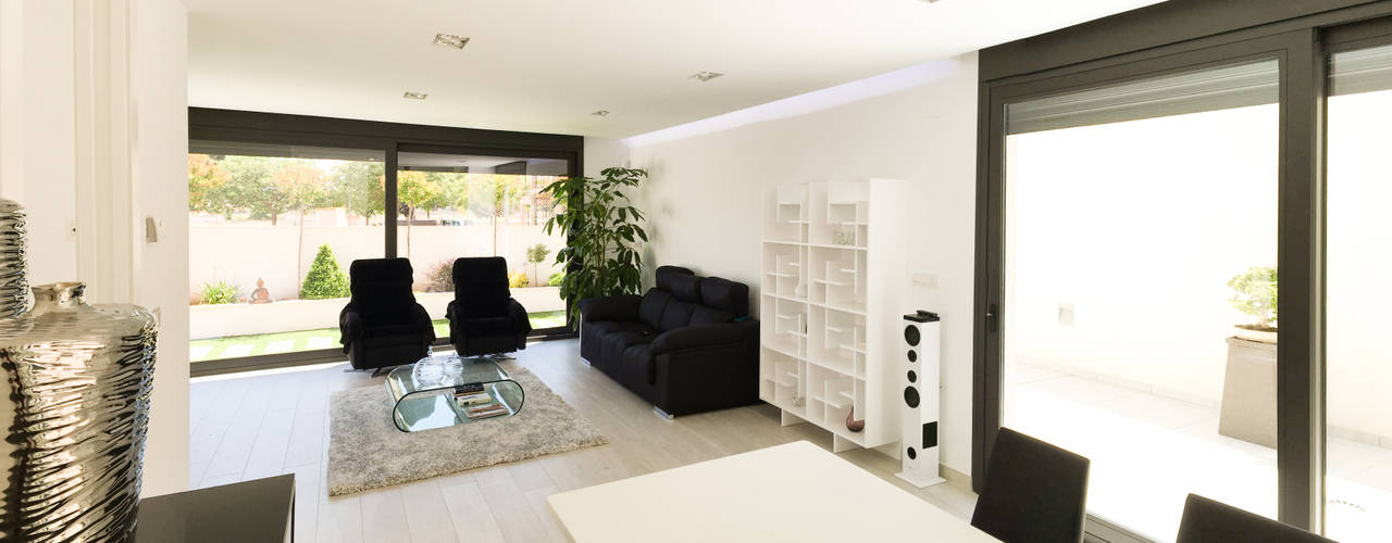 Casa Condesa, arqubo arquitectos arqubo arquitectos Modern living room Ceramic