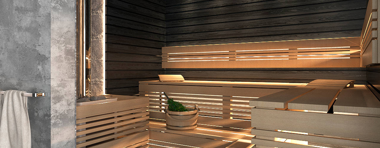 Банный комплекс у реки, ECOForma ECOForma Spa Wood Wood effect