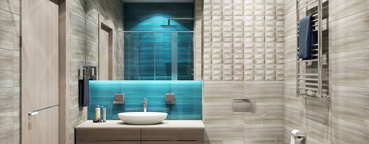 Lagoon, MAGENTLE MAGENTLE Minimal style Bathroom Tiles