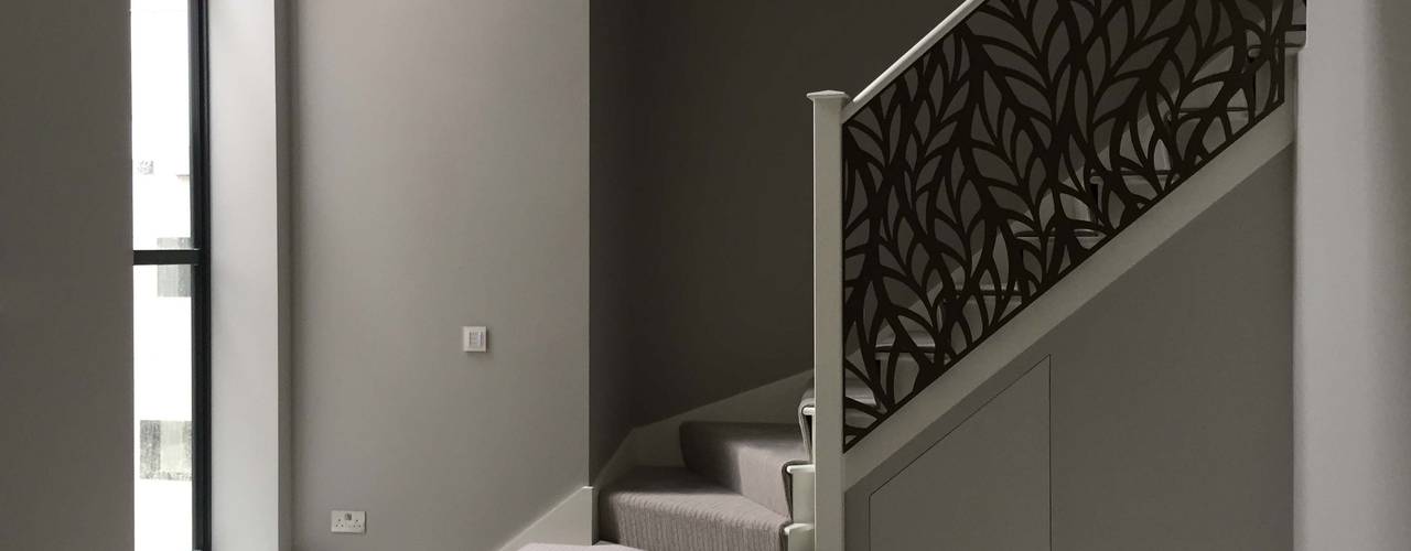Laser cut screens - Regents Park balustrade., miles and lincoln miles and lincoln Modern Corridor, Hallway and Staircase